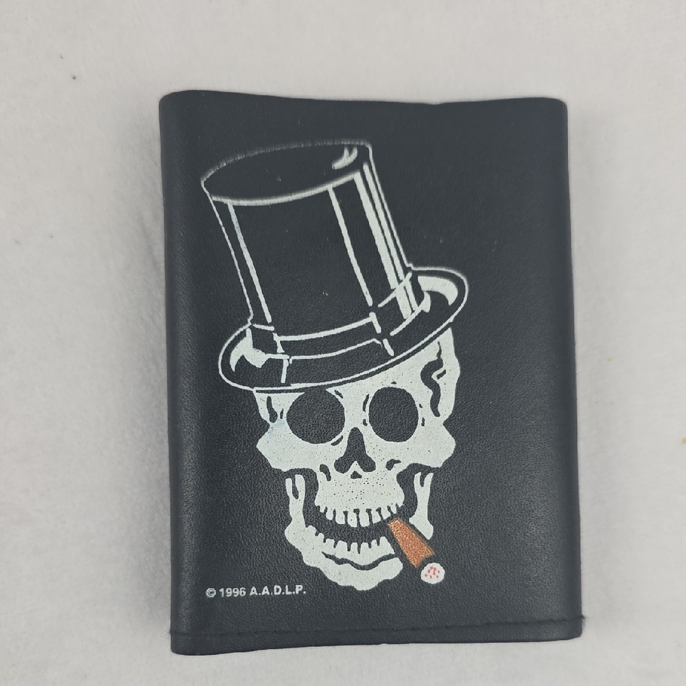Vintage 96 Classic Iron A.A.D.L.P. Classic Black Skull Top leather Wallet